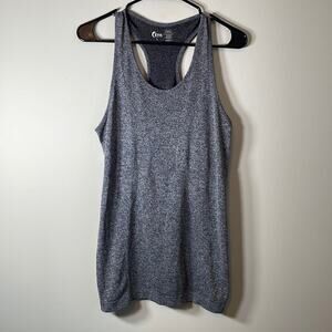 Zyia‎ Active Heather Gray Sleeveless Scoop Neck Racerback Tank Top Size L